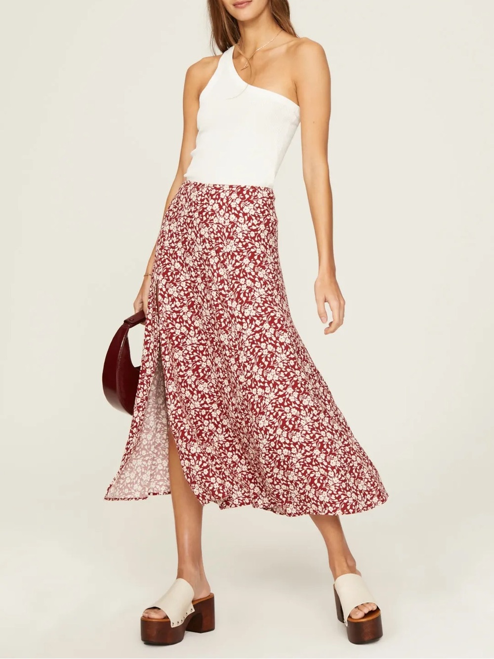 Reformation Zoe Skirt with Side Slit